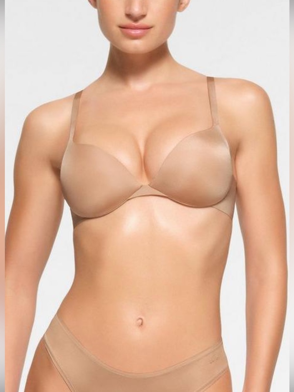 NWT SKIMS Ultimate Push-Up Plunge Bra Clay 32DD Add Cup Size